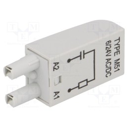 1 pcs x RELPOL - M51 - Module protecting, socket, 6/24VAC