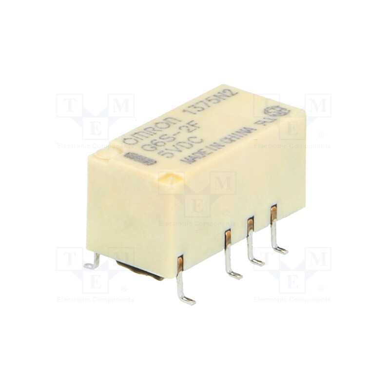 1 pcs x OMRON OCB - G6S-2F 5VDC - Relay: electromagnetic, DPDT, Ucoil: 5VDC, Icontacts max: 2A, SMD