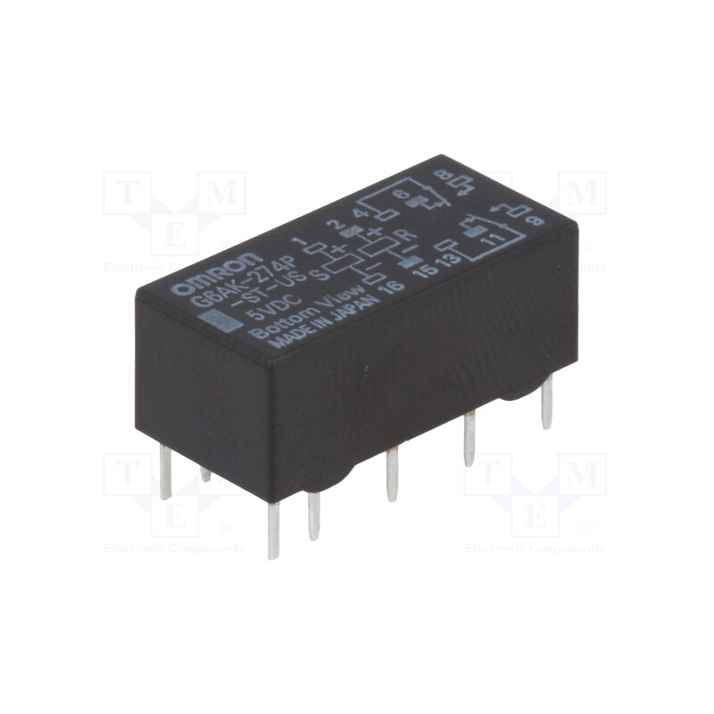 1 pcs x OMRON OCB - G6AK-274P-ST-US 5VDC - Relay: electromagnetic, DPDT, Ucoil: 5VDC, Icontacts max: 2A, PCB