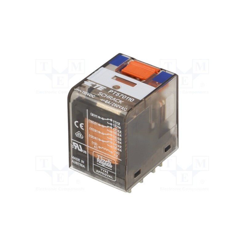 1 pcs x TE Connectivity - 8-1419111-3 - Relay: electromagnetic, 4PDT, Ucoil: 110VDC, Icontacts max: 6A