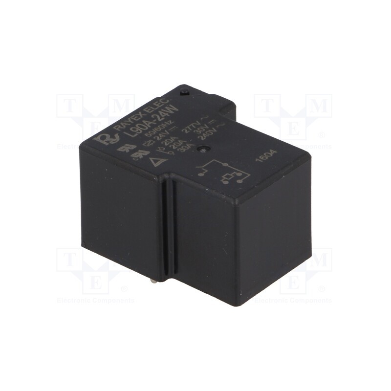 1 pcs x Recoy/RAYEX ELECTRONICS - L90S-24W - Relay: electromagnetic, SPDT, Ucoil: 24VDC, 30A, Series: L90, PCB