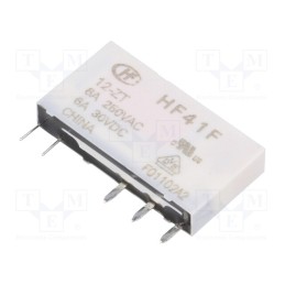 1 pcs x HONGFA RELAY - HF41F/12-ZT - Relay: electromagnetic, SPDT, Ucoil: 12VDC, 6A, 6A/250VAC, 6A/30VDC