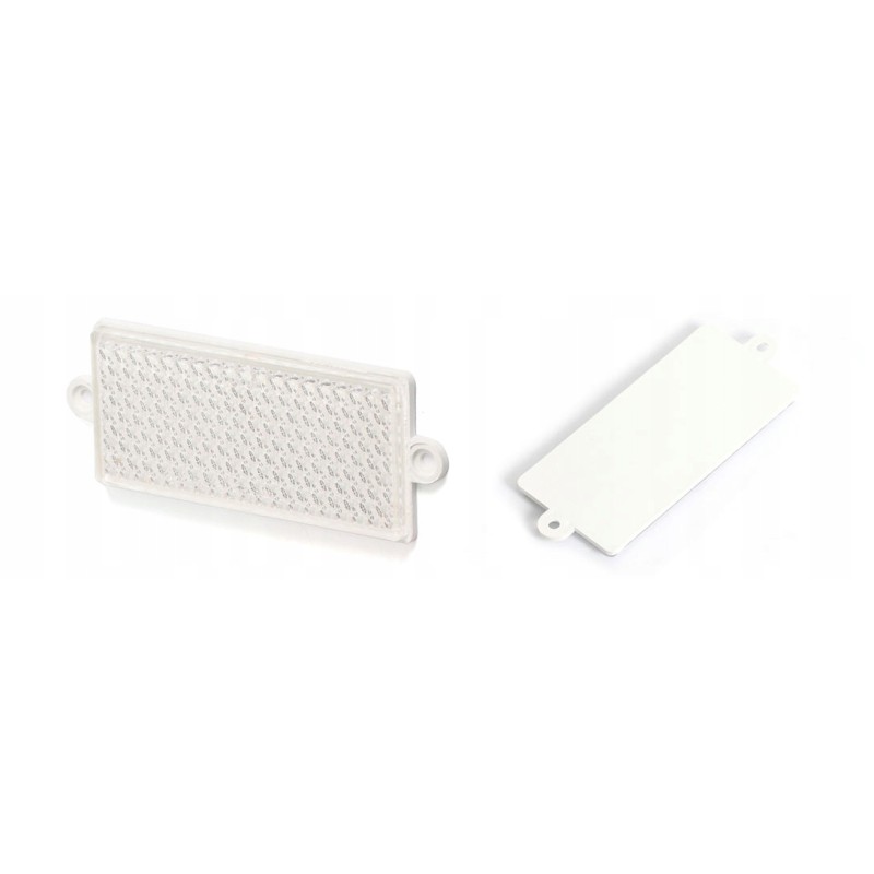 White reflector 105x48 with ears for 2 screws 49u