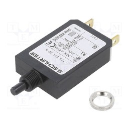 1 pcs x SCHURTER - 4411.001 - Circuit breaker, Urated: 240VAC, 28VDC, 20A, SPST, Poles: 1, screw