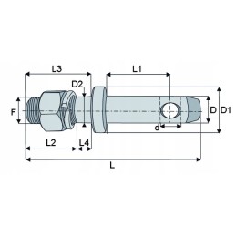 Lower link pin fi 28 thread 27x150 d28