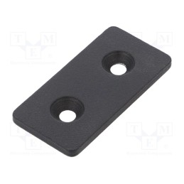 1 pcs x ELESA+GANTER - GN 967-40-80-F-1-SW - Flat bar, for profiles, W: 40mm, L: 80mm, steel, Size: 40mm, black