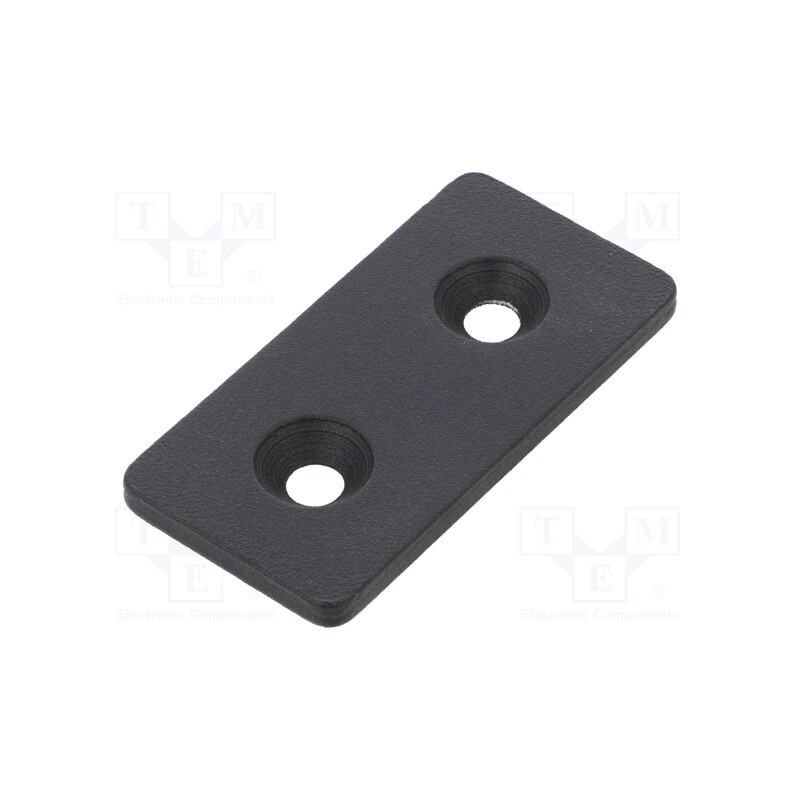 1 pcs x ELESA+GANTER - GN 967-40-80-F-1-SW - Flat bar, for profiles, W: 40mm, L: 80mm, steel, Size: 40mm, black