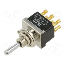 1 pcs x TE Connectivity - 4-6437630-3 - Switch: toggle, Pos: 3, DP3T, (ON)-OFF-(ON), 6A/250VAC, -20÷70°C