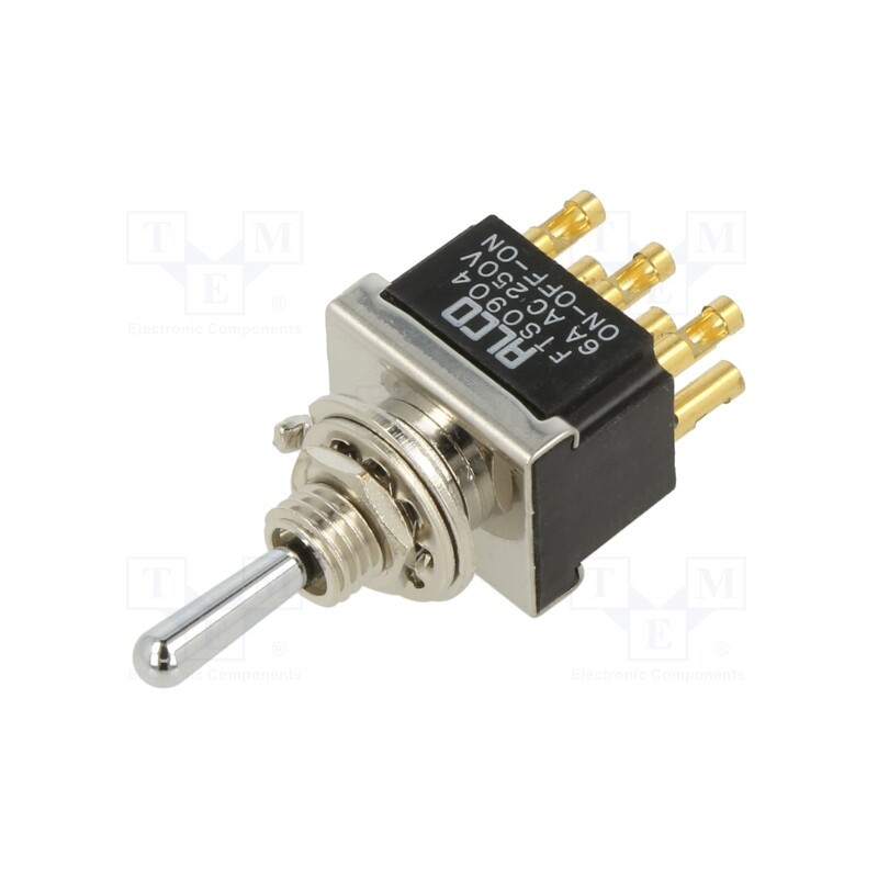 1 pcs x TE Connectivity - 4-6437630-3 - Switch: toggle, Pos: 3, DP3T, (ON)-OFF-(ON), 6A/250VAC, -20÷70°C