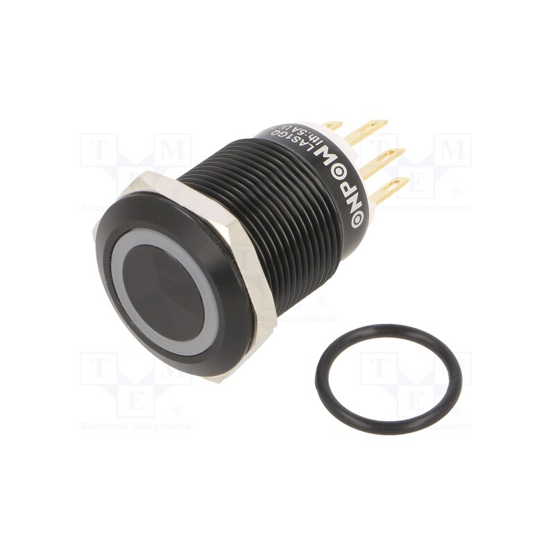 1 pcs x ONPOW - LAS1GQF-11E/W/12V/A - Switch: vandal resistant, Pos: 2, SPDT, 3A/220VAC, 5A/24VDC, IP65