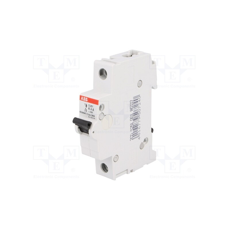 1 pcs x ABB - 2CDS251001R0337 - Circuit breaker, 230/400VAC, Inom: 4A, Poles: 1, Charact: K, 6kA