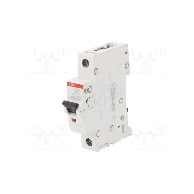 1 pcs x ABB - 2CDS251001R0317 - Circuit breaker, 230/400VAC, Inom: 3A, Poles: 1, Charact: K, 6kA