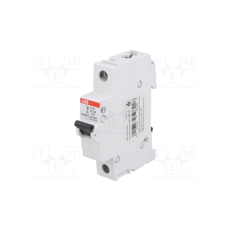 1 pcs x ABB - 2CDS251001R0277 - Circuit breaker, 230/400VAC, Inom: 2A, Poles: 1, Charact: K, 6kA