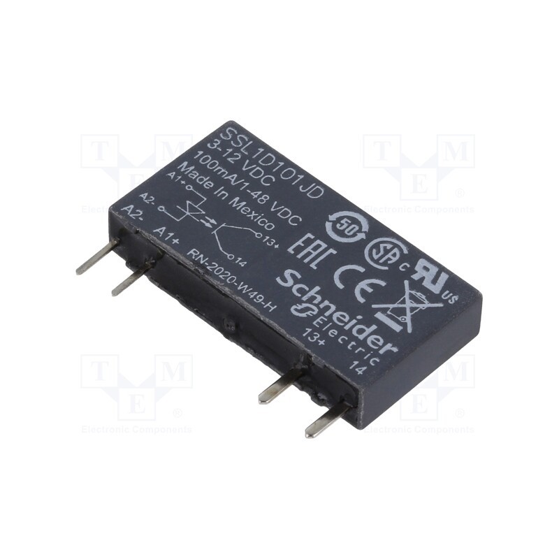 1 pcs x SCHNEIDER ELECTRIC - SSL1D101JD - Relay: solid state, Ucntrl: 3÷12VDC, max.48VDC, socket, Series: SSL