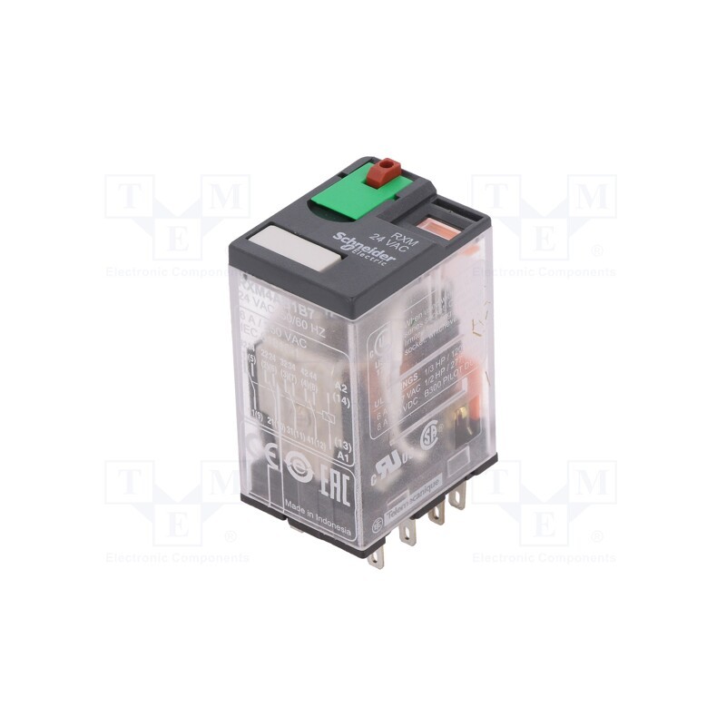 1 pcs x SCHNEIDER ELECTRIC - RXM4AB1B7 - Relay: electromagnetic, 4PDT, Ucoil: 24VAC, Icontacts max: 6A