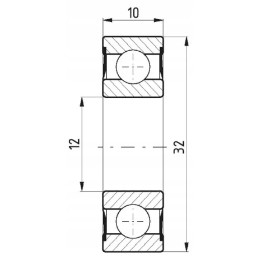 Ball bearing usually 12x32x10 mm flt