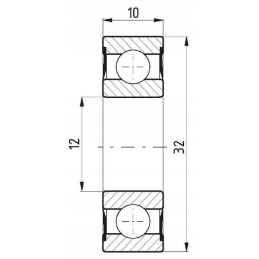 Ball bearing usually 12x32x10 mm flt