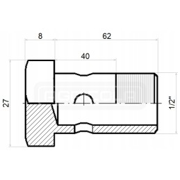 Screw 2x eyelet G1 2 h 40mm l 62mm hydrolider
