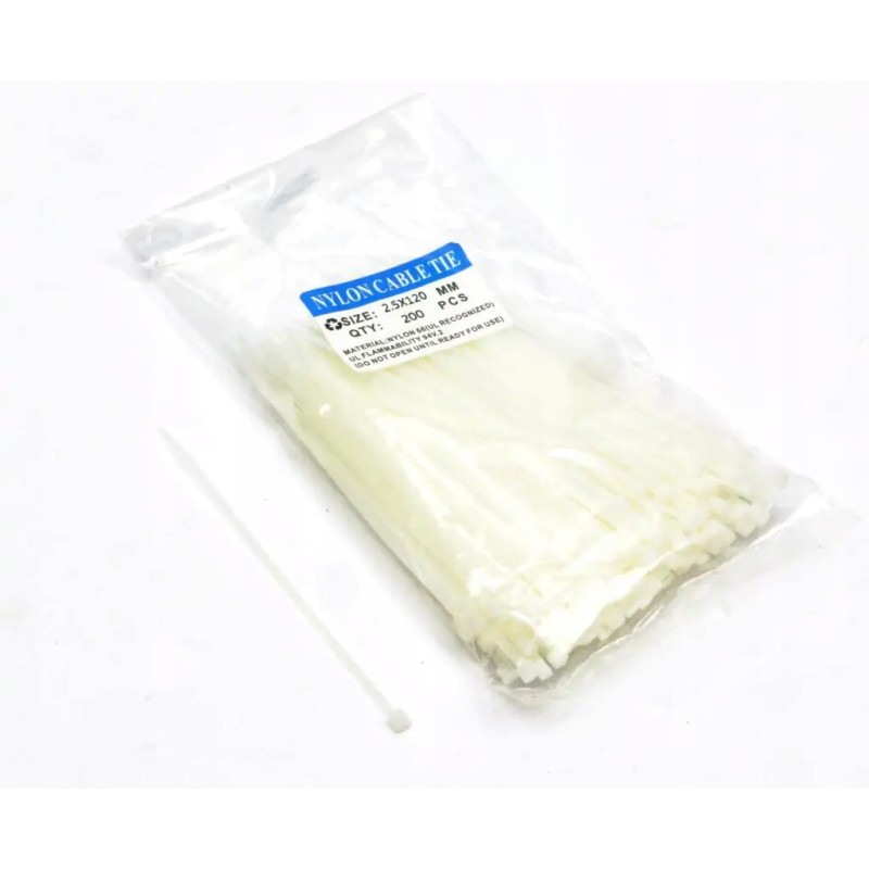 Cable ties 2 5 x 150mm 200 pcs in a bag, clear