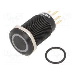 1 pcs x ONPOW - LAS1GQF-11ZE/B/12V/A - Switch: vandal resistant, Pos: 2, SPDT, 3A/220VAC, 5A/24VDC, IP65