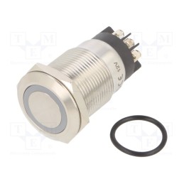 1 pcs x ONPOW - LAS1GQF-11E/L/R/12V/S - Switch: vandal resistant, Pos: 2, SPDT, 3A/220VAC, 5A/24VDC, IP65