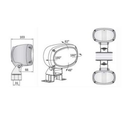 Massey Ferguson Renault Wesem H3 70W work lamp