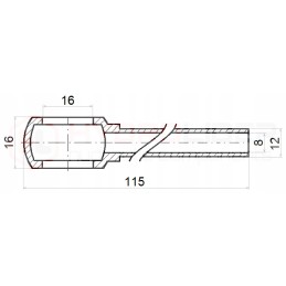 12 mm tube with a 16 mm mesh, 115 mm long, hydrolider