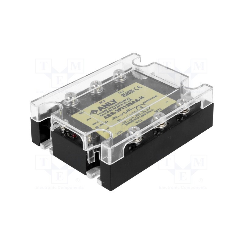 1 pcs x ANLY ELECTRONICS - ASR-3PI125AA-H - Relay: solid state, 125A, Uswitch: 48÷480VAC, 3-phase, Series: ASR