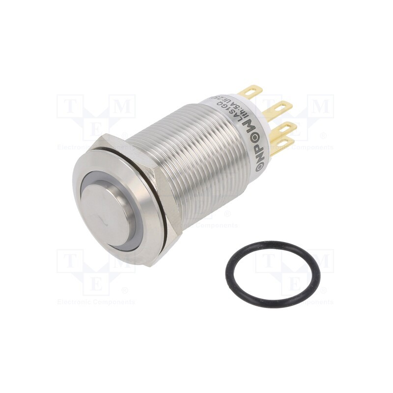 1 pcs x ONPOW - LAS1GQH-11ZE/W/12V/S - Switch: vandal resistant, Pos: 2, SPDT, 3A/220VAC, 5A/24VDC, IP65