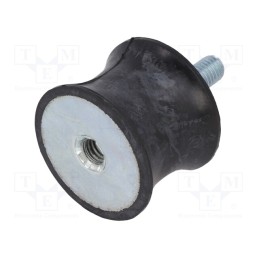 1 pcs x ELESA+GANTER - DVC.2-40-33-30-M8-23-55 - Vibration damper, M8, Ø: 40mm, rubber, L: 30mm, Thread len: 23mm