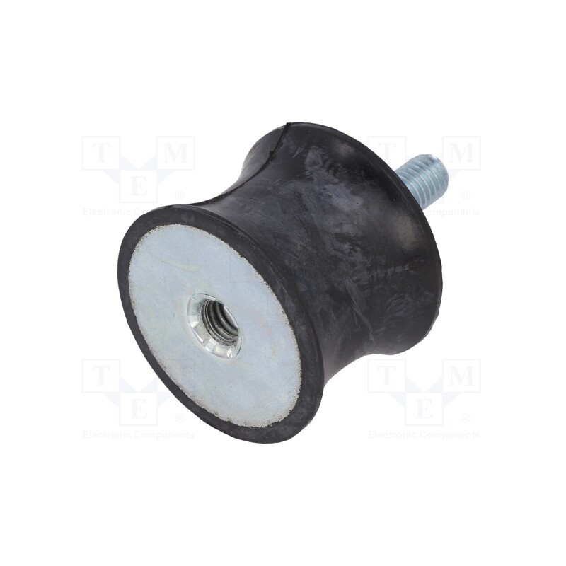 1 pcs x ELESA+GANTER - DVC.2-40-33-30-M8-23-55 - Vibration damper, M8, Ø: 40mm, rubber, L: 30mm, Thread len: 23mm