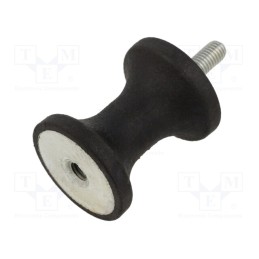 1 pcs x ELESA+GANTER - DVC.2-40-20-48-M8-23-55 - Vibration damper, M8, Ø: 40mm, rubber, L: 48mm, Thread len: 23mm