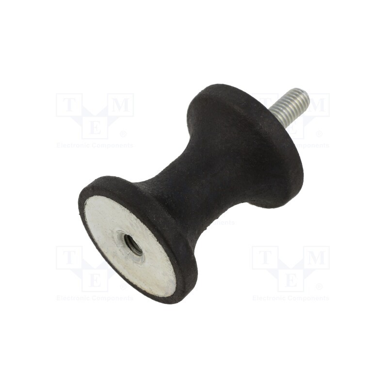 1 pcs x ELESA+GANTER - DVC.2-40-20-48-M8-23-55 - Vibration damper, M8, Ø: 40mm, rubber, L: 48mm, Thread len: 23mm