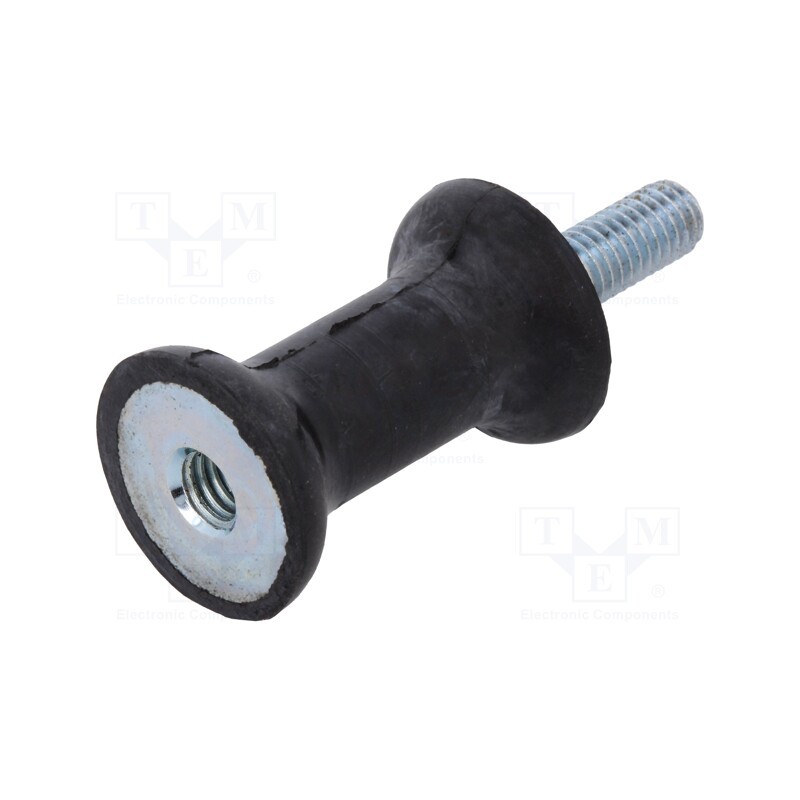 1 pcs x ELESA+GANTER - DVC.2-20-12-30-M6-18-55 - Vibration damper, M6, Ø: 20mm, rubber, L: 30mm, Thread len: 18mm