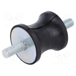 1 pcs x ELESA+GANTER - DVC.1-60-49-60-M10-28-40 - Vibration damper, M10, Ø: 60mm, rubber, L: 60mm, Thread len: 28mm