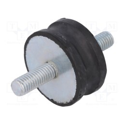 1 pcs x ELESA+GANTER - DVC.1-35-31-15-M8-20-55 - Vibration damper, M8, Ø: 35mm, rubber, L: 15mm, Thread len: 20mm