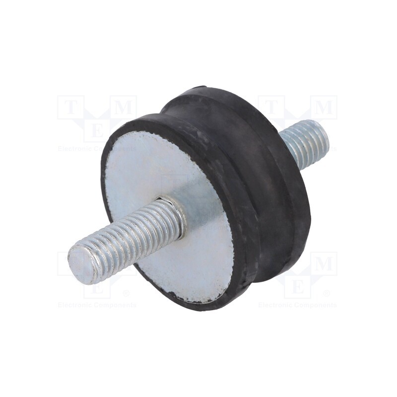 1 pcs x ELESA+GANTER - DVC.1-35-31-15-M8-20-55 - Vibration damper, M8, Ø: 35mm, rubber, L: 15mm, Thread len: 20mm