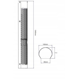 Vertical cover for the exhaust pipe, stainless steel, h18, height