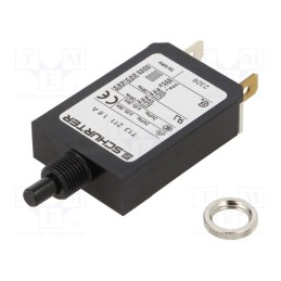 1 pcs x SCHURTER - 4411.01 - Circuit breaker, Urated: 240VAC, 28VDC, 1.8A, SPST, Poles: 1, screw