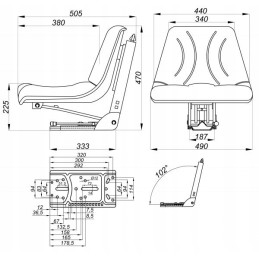 Bucket seat c330 c360 t25 velvet gray