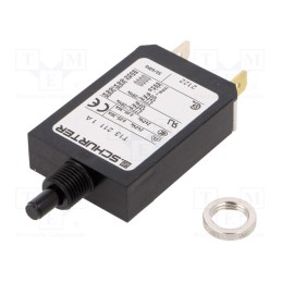 1 pcs x SCHURTER - 4411.0006 - Circuit breaker, Urated: 240VAC, 28VDC, 1A, SPST, Poles: 1, screw