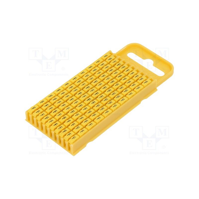 100 pcs x HELLERMANNTYTON - 561-03064 - Markers, Marking: F, 4.3÷5.3mm, polyamide, yellow, -40÷85°C, WIC
