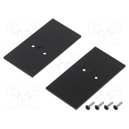 1 set x TOPMET - V4570002S - Cap for LED profiles, black, 2pcs, steel, 33.4x62.3x2mm