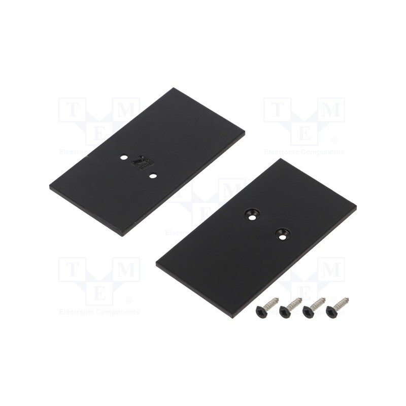 1 set x TOPMET - V4570002S - Cap for LED profiles, black, 2pcs, steel, 33.4x62.3x2mm