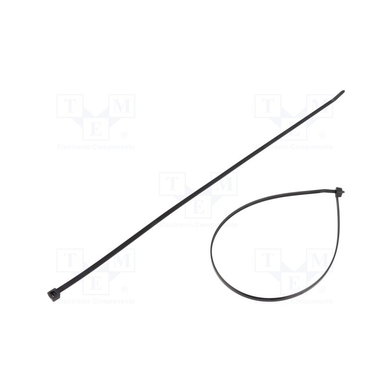 100 pcs x HELLERMANNTYTON - 111-05450 - Cable tie, L: 390mm, W: 4.6mm, polyamide, 225N, black, Ømax: 110mm