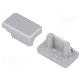 1 set x TOPMET - 89100040 -AS - Cap for LED profiles, silver, 2pcs, ABS, SLIM8