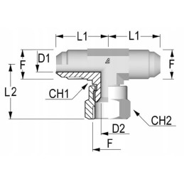 T-connector with nut 3 4 jic tou12 alfagom