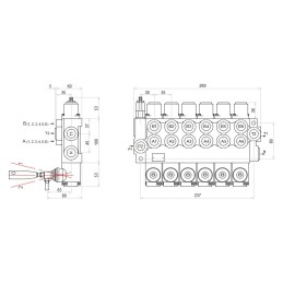 Hydraulic distributor 6s 40l 6xa1 badestnost