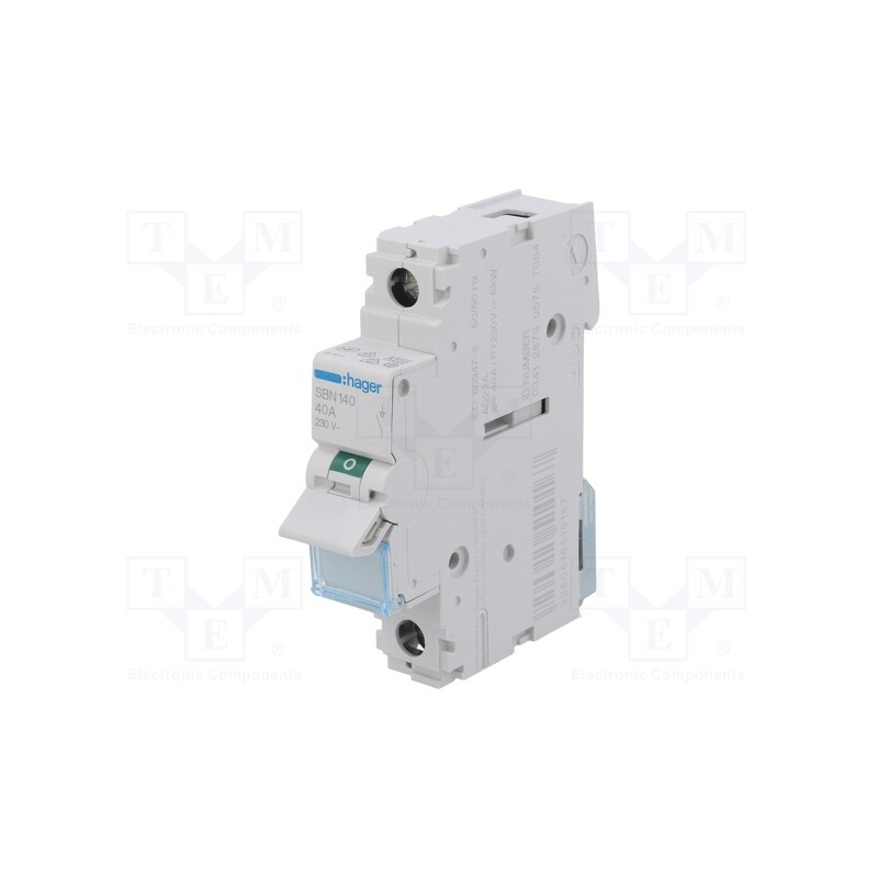 1 pcs x HAGER - SBN140 - Switch-disconnector, Poles: 1, for DIN rail mounting, 40A, 230VAC