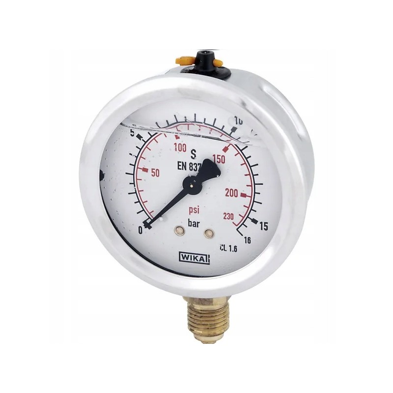 Glycerine pressure gauge oe 63 mm 16 bar